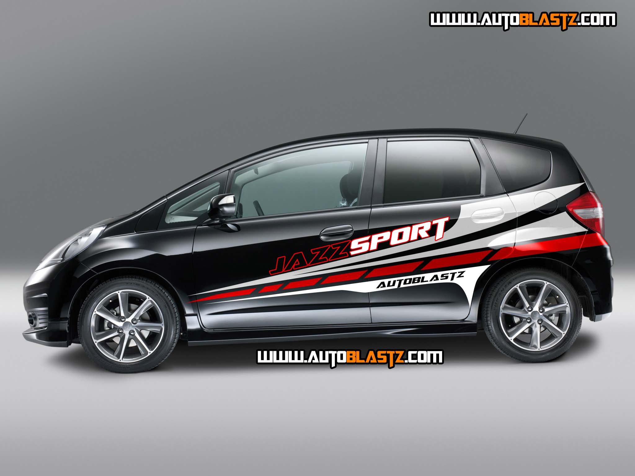 Car Series Modif Striping Honda Jazz Black Sport AUTOBLASTZ