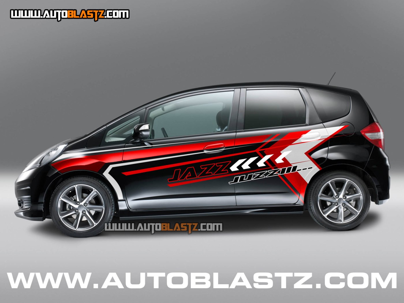 CAR SERIES Modifikasi Honda Jazz Black Stiker Desain Sporty Jazz